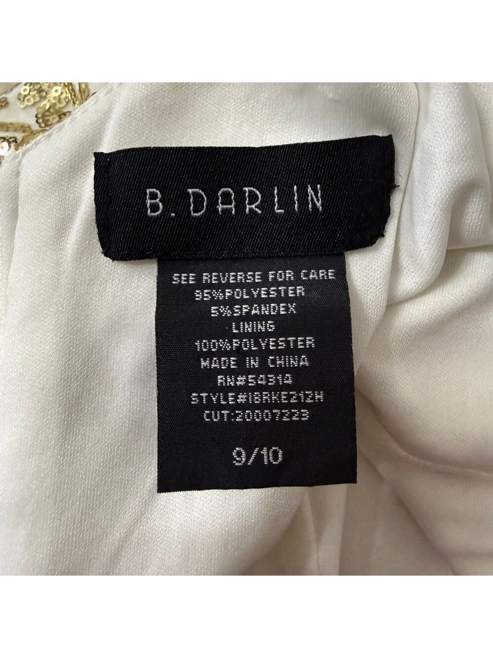 B Darlin White Sequin Dress Size 9/10 Long Sleeve Cocktail - Picture 8 of 9